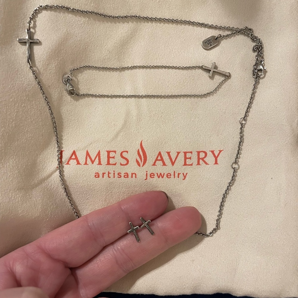 James Avery petite Latin cross set.